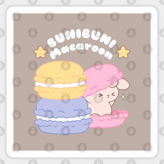 Cute bunny rabbit in Bunibuni Macaroon Sticker by LoppiTokki